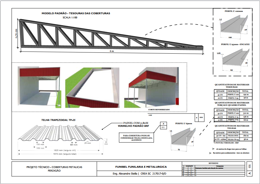 Cobertura metálica para pavilhão