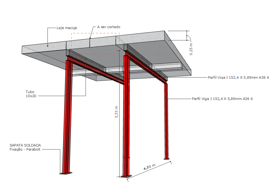 Estrutura metálica de apoio