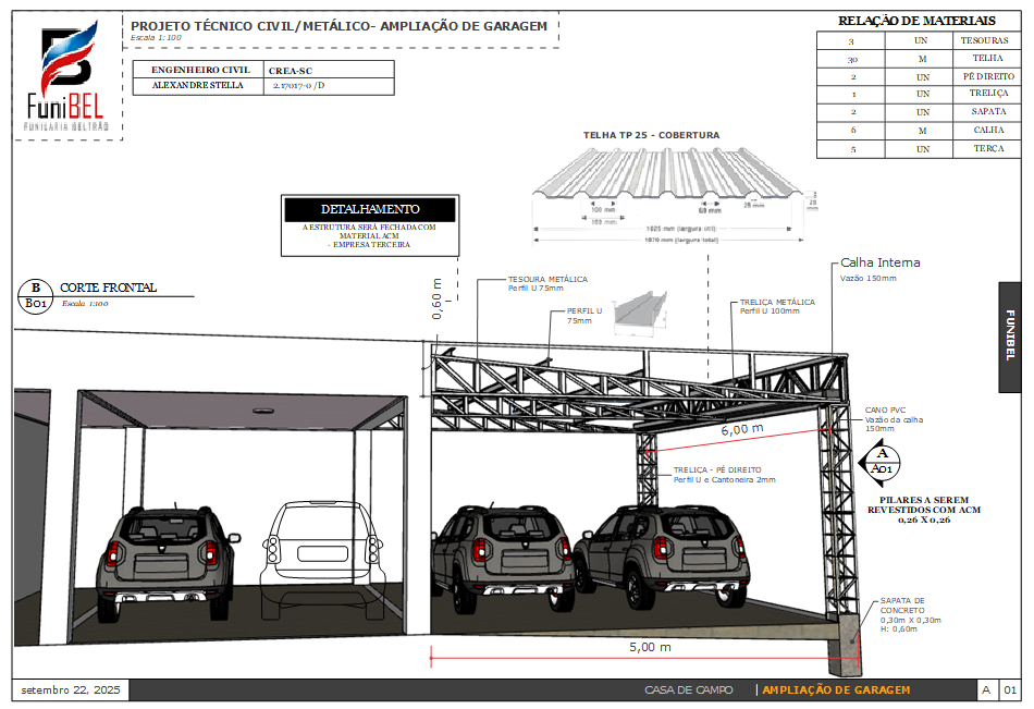 Ampliação de garagem
